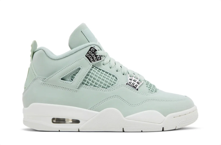 Jordan Mint Green Mid-Top Sneakers with Metallic Accents