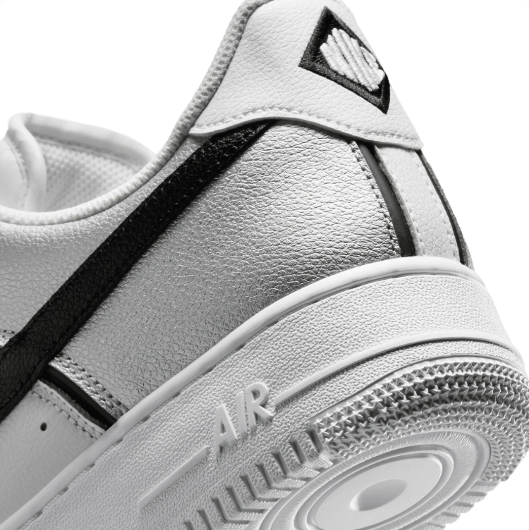 Nike White & Metallic Silver Low-Top Sneakers