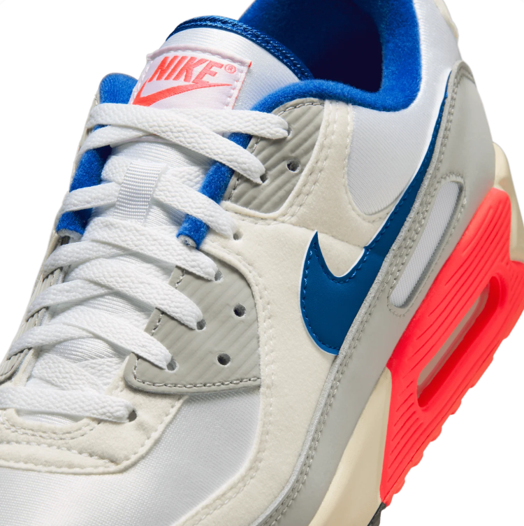 Nike White & Grey Sneakers with Blue and Coral Accents