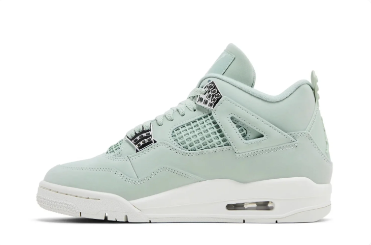 Jordan Mint Green Mid-Top Sneakers with Metallic Accents