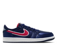 Jordan Navy & Red Low-Top Sneakers – Contrast-Stitched Swoosh