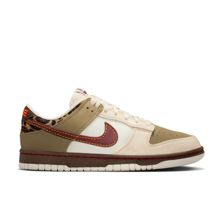 Nike Cream & Khaki Low-Top Sneakers with Leopard Accents