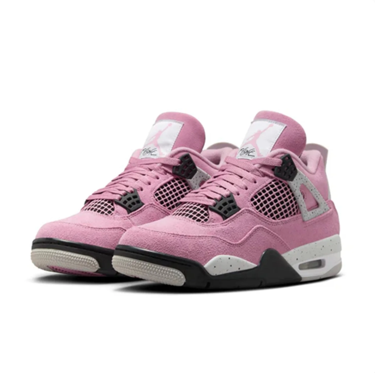 Jordan Pink Sneakers with Speckled Gray Details