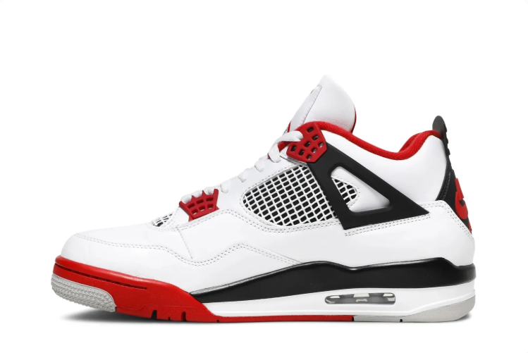 Jordan White Sneakers with Red and Black Accents