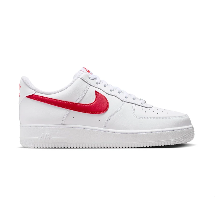 Nike Air Force 1 Low – White & Red Accent Sneakers