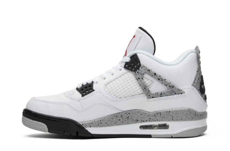 Jordan White Sneakers with Speckled Gray and Black Details