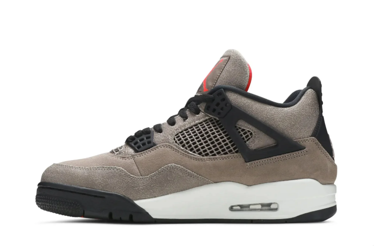 Jordan Taupe Sneakers with Black and Red Accents