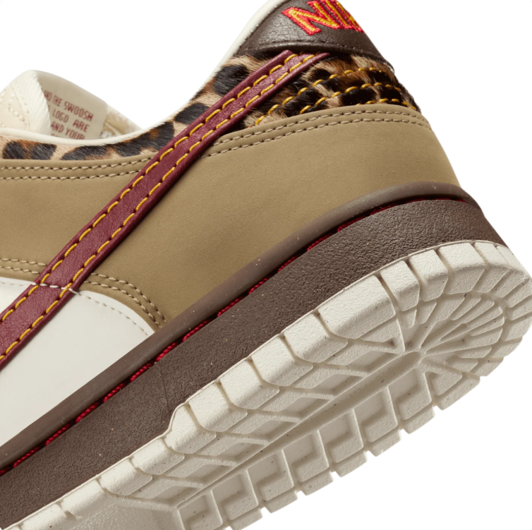 Nike Cream & Khaki Low-Top Sneakers with Leopard Accents