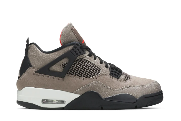 Jordan Taupe Sneakers with Black and Red Accents