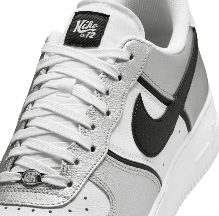 Nike White & Metallic Silver Low-Top Sneakers