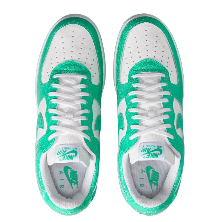 Nike Air Force 1 Low – Green & White Textured Sneakers