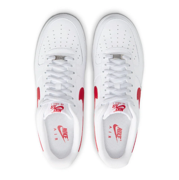 Nike Air Force 1 Low – White & Red Accent Sneakers