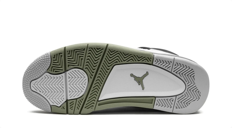 Jordan White, Black & Sage Green Mid-Top Sneakers