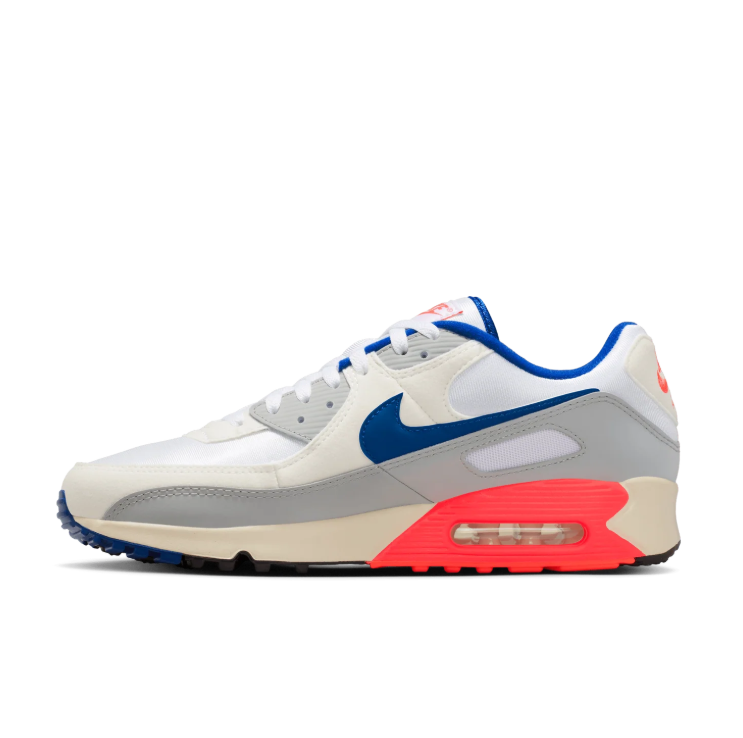 Nike White & Grey Sneakers with Blue and Coral Accents