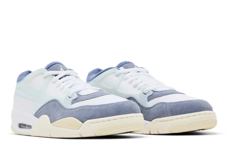 Jordan White & Slate Blue Low-Top Sneakers