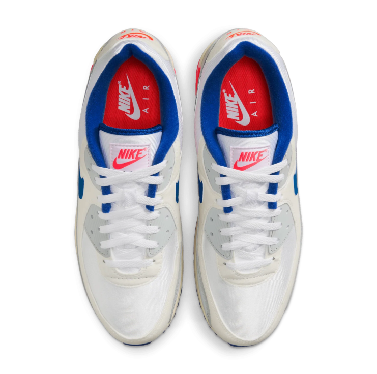 Nike White & Grey Sneakers with Blue and Coral Accents