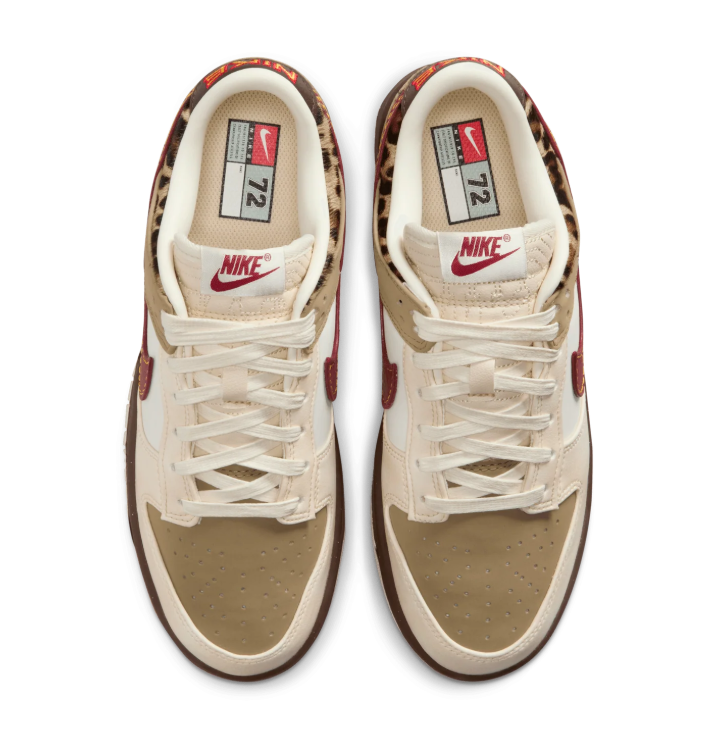 Nike Cream & Khaki Low-Top Sneakers with Leopard Accents