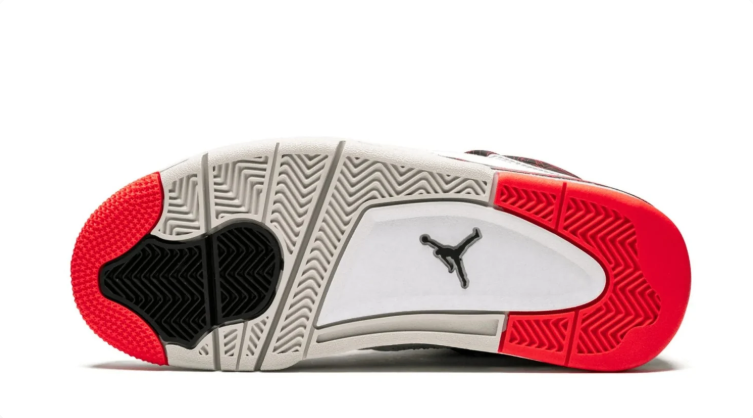 Jordan White Sneakers with Red Crackle-Pattern Accents