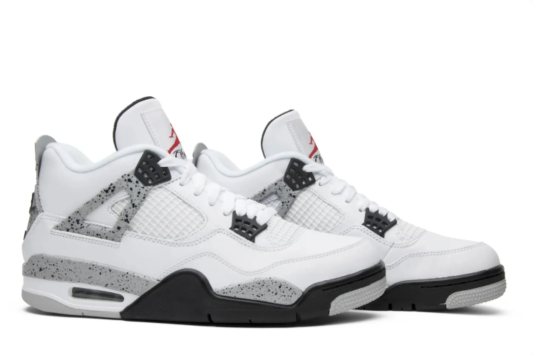 Jordan White Sneakers with Speckled Gray and Black Details