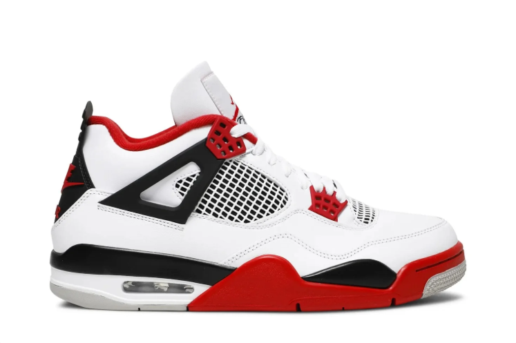 Jordan White Sneakers with Red and Black Accents