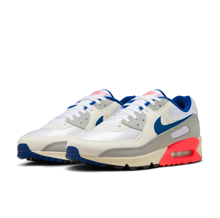 Nike White & Grey Sneakers with Blue and Coral Accents