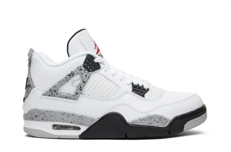 Jordan White Sneakers with Speckled Gray and Black Details