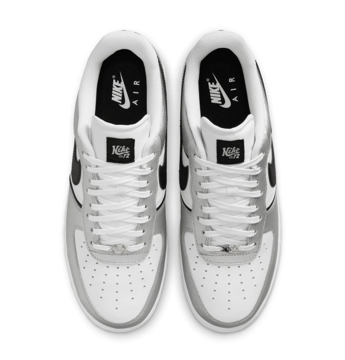 Nike White & Metallic Silver Low-Top Sneakers