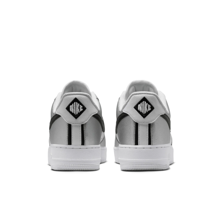 Nike White & Metallic Silver Low-Top Sneakers