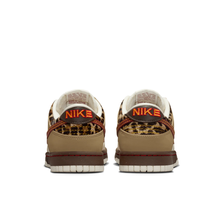 Nike Cream & Khaki Low-Top Sneakers with Leopard Accents