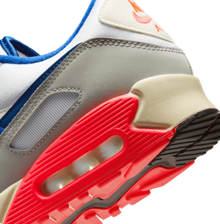 Nike White & Grey Sneakers with Blue and Coral Accents