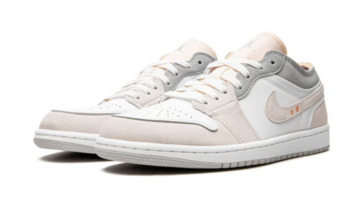 Jordan Low-Top Sneakers – White, Beige & Grey