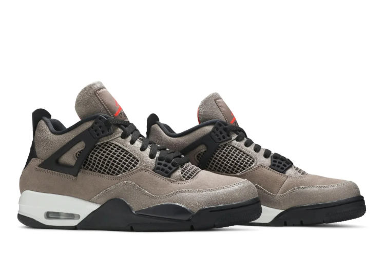 Jordan Taupe Sneakers with Black and Red Accents
