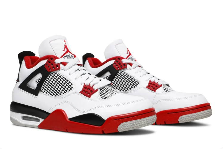 Jordan White Sneakers with Red and Black Accents